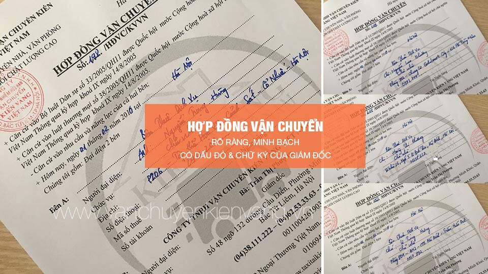 hop dong van chuyen kien vang